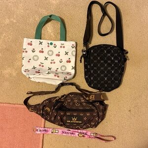 Stylish Black Patterned Crossbody Bag